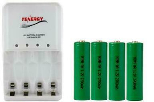 4 Bay AA / AAA LED Smart Charger + 4 AA NiMH Batteries (2700 mAh)