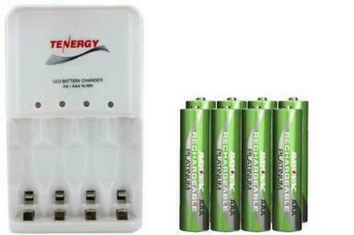 4 Bay AA / AAA LED Smart Battery Charger & 8 x AAA Rayovac NiMH 750 mAh Batteries