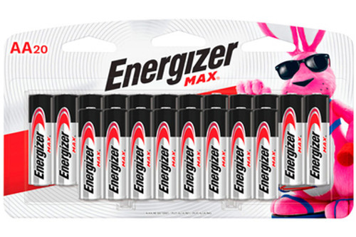 AA Energizer MAX E91LP-20 Alkaline Batteries (20 Card)