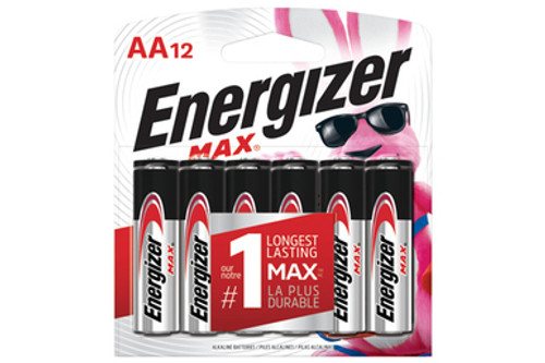 AA Energizer MAX E91BP12 Alkaline Batteries (12 Card)
