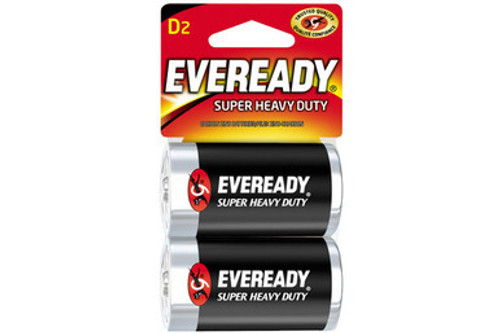 D Eveready Super Heavy Duty Batteries (2 Card)