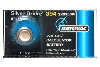 394 SR936SW Rayovac Silver Oxide Button Battery front view