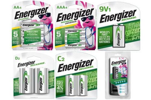 Energizer Universal Smart Charger + 24 AA (2300mAh) + 24 AAA (800mAh) + 8 C (2500mAh) + 8 D (2500mAh) + 4 9V (175mAh) Energizer Rechargeable NiMH Battery Combo