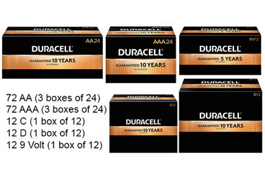 Duracell Coppertop alkaline battery combo pack assortment