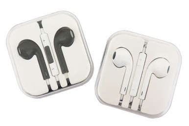 Black and white wired earbuds pack of 2 with inline remote and mic