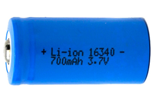 3.7 Volt RCR123A (16340) Lithium Ion Battery (700 mAh)