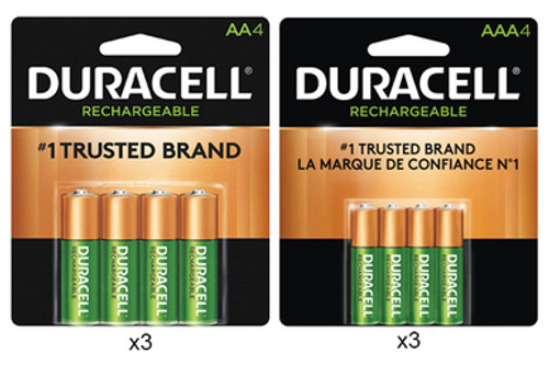 12 AA (2500 mAh) + 12 AAA (900 mAh) Duracell Rechargeable Battery Combo
