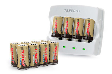 Tenergy RCR123A charger with 12 rechargeable batteries for Arlo cameras