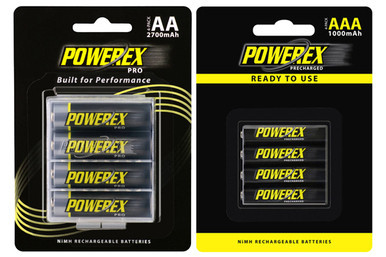 Powerex rechargeable AA and AAA NiMH battery combo pack