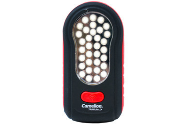 Black and red 36 head LED all purpose light with magnet and swivel hook