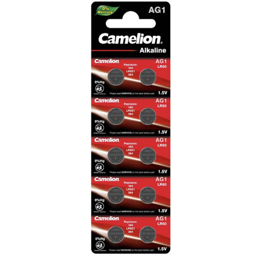 Camelion AG1 button batteries 10-card pack