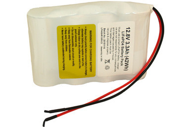 Power Portable 12.8V LiFePO4 battery pack with prewired leads