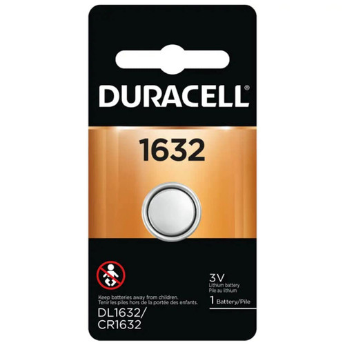 CR1632 Duracell 3 Volt Lithium Coin Cell Battery (On Card)