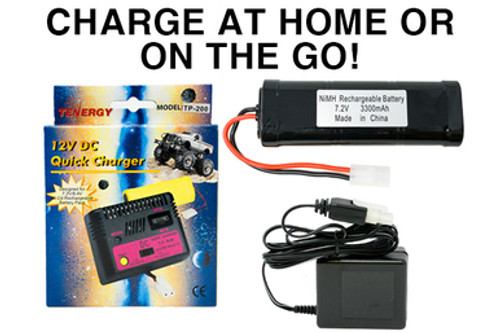 7.2 Volt NiMH Battery Pack (3300 mAh) + Wall Charger + Car Charger