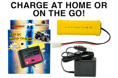 7.2V NiCd battery pack with wall and car chargers for RC vehicles