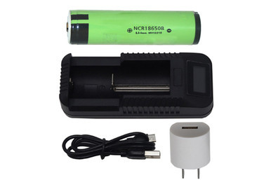 1-slot LCD charger with Panasonic 18650 3400mAh battery combo