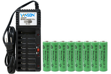 V-868 8 bay AA and AAA charger with 8 AA batteries
