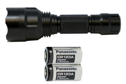 Cree XP-E LED - 300 Lumens Flashlight (S02) + 2 x Panasonic CR123 Batteries