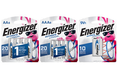 Energizer Ultimate Lithium AA AAA and 9V battery pack