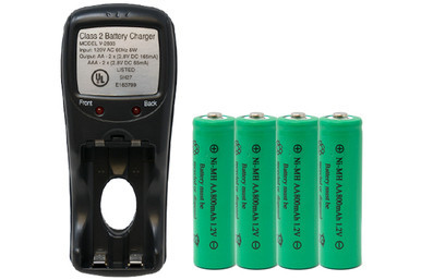 Power Portable V-2833 AA and AAA battery charger with four AA NiMH batteries