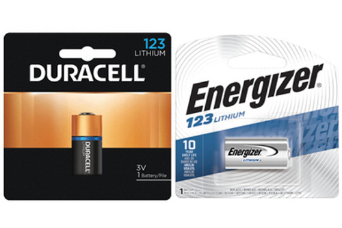 5 x Duracell + 5 x Energizer CR123A 3 Volt Lithium Batteries (10 Total)