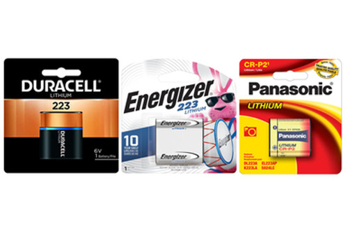 3 x Energizer + 3 x Duracell + 3 x Panasonic CRP2/223 Photo Lithium Batteries (9 Total)