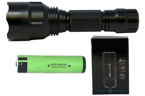 Cree XP-E LED - 300 Lumens Flashlight (S02) + 1 x 18650 3400mAh Rechargeable Battery + Charger