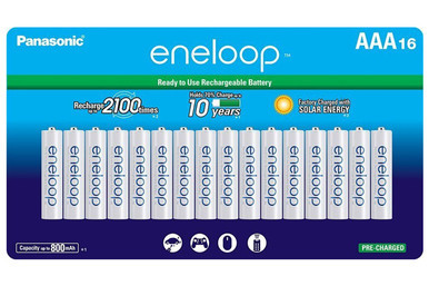 AAA Panasonic Eneloop NiMH 800 mAh Batteries (16 Card)