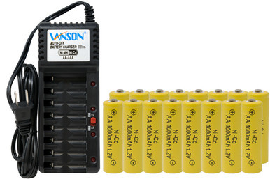 Vanson V-868 8 bay AA and AAA charger with 16 AA NiCd batteries