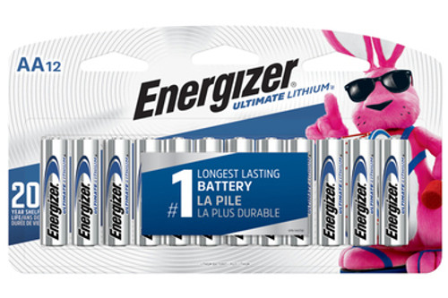 AA Energizer (L91) Lithium Batteries (12 Card)