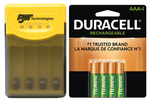 Quest Q2 Smart Charger + 8 AAA Duracell Rechargeable (DX2400) Batteries (900 mAh)
