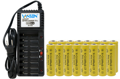 Power Portable V-868 8-bay AA and AAA charger kit with 16 batteries