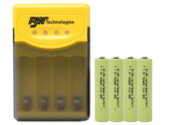 Quest Q2 smart charger with four AAA NiMH batteries