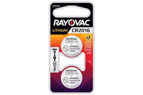 CR2016 Rayovac 3 Volt Lithium Coin Cell Batteries (2 on a Card)