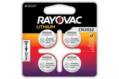 CR2032 Rayovac 3 Volt Lithium Coin Cell Batteries (4 on a Card)