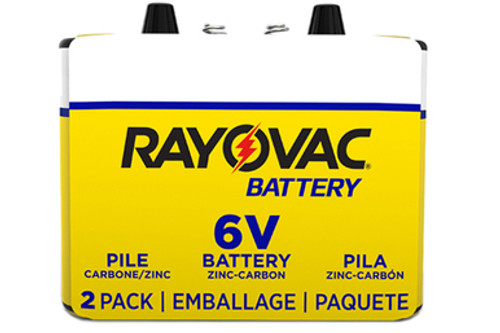 2-Pack Rayovac 944 6 Volt Spring Top Zinc Carbon Lantern Batteries