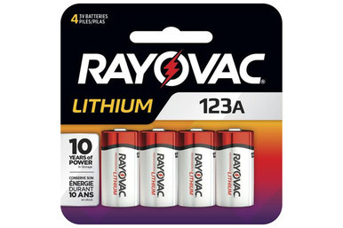 Rayovac RL123A CR123A 3 volt lithium battery 4 card pack