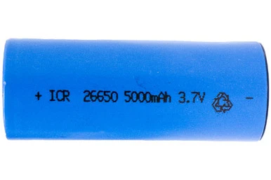 Power Portable 26650 lithium ion battery flat terminal front view
