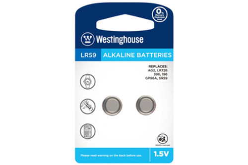 LR59 / AG2 Westinghouse Alkaline Button Batteries (2 Pack)
