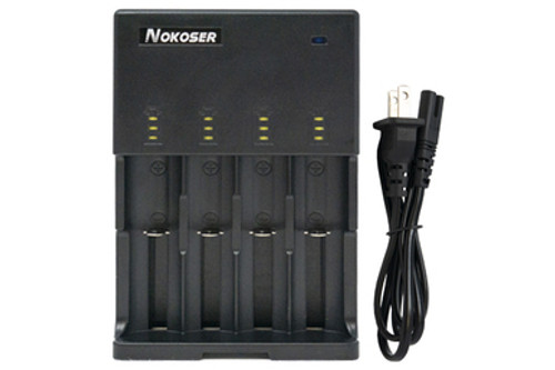 Nokoser 4 Slot Smart Charger for 3.2 Volt LiFePO4, 3.7 Volt Li-Ion, NiCd & NiMH Batteries
