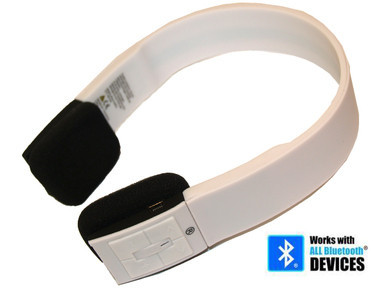 Eclipse Pro BTH-3000 white Bluetooth headphones with microphone