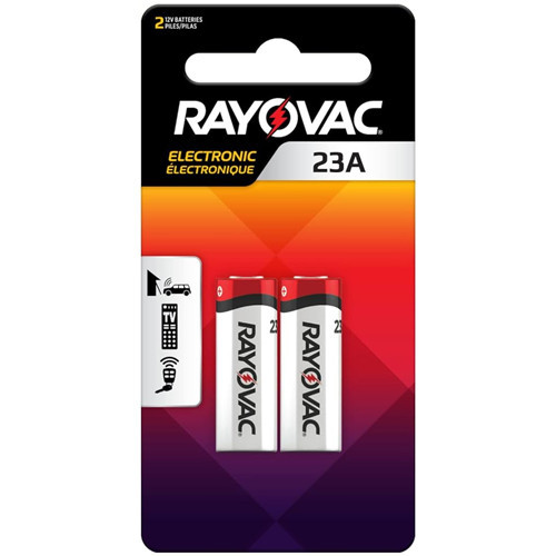 Rayovac A23 12 volt alkaline batteries, 2-card pack
