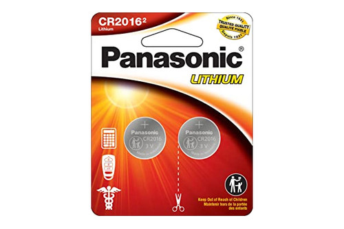 CR2016 Panasonic 3 Volt Lithium Coin Cell Batteries (2 on a Card)