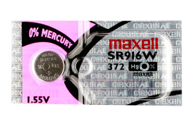 Maxell 372 SR916W silver oxide watch battery