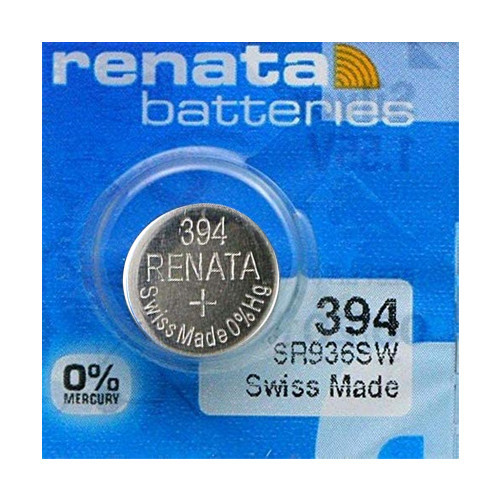 Renata 394 SR936SW silver oxide button battery front view