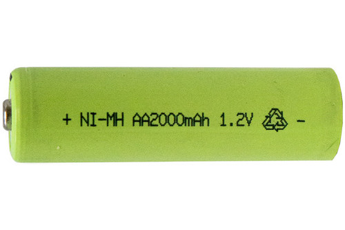 Power Portable AA 2000 mAh NiMH button top rechargeable battery