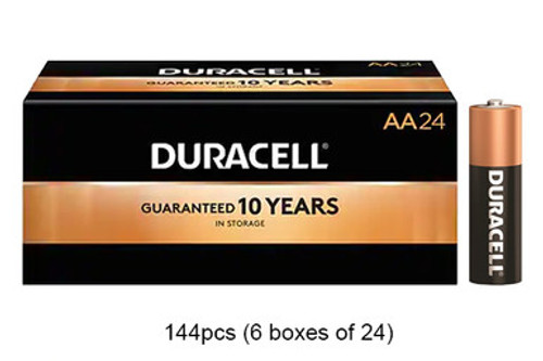 144-Pack AA Duracell Coppertop MN1500 Alkaline Batteries (6 Boxes of 24)