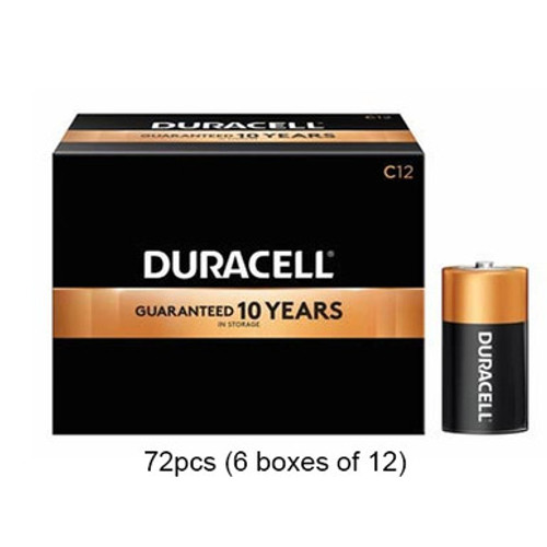 72-Pack C Duracell Coppertop MN1400 Alkaline Batteries (6 Boxes of 12)