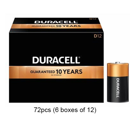 Duracell CopperTop MN1300 D alkaline batteries 72-pack