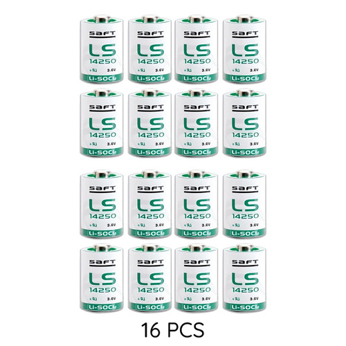 Compact 3.6V Saft lithium batteries in 16-count pack